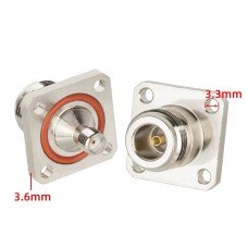 Adaptor, N female to SMA female, bulkhead mounting Adaptor, N female to SMA female, bulkhead mounting