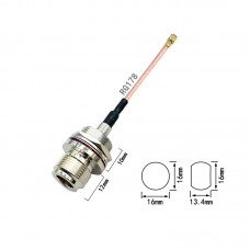 Patch Cable, N female Bulkhead to IPEX female, RG178 15cm Patch Cable, N female Bulkhead to IPEX female, RG178 15cm