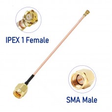 Patch Cable, RG178, SMA male to IPEX female, 15cm Patch Cable, RG178, SMA male to IPEX female, 15cm